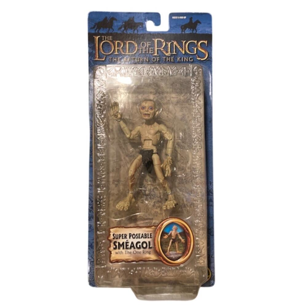 Vintage Y2K Toy Biz LOTR Return of the King Super Poseable Smeagol Figure NRFB